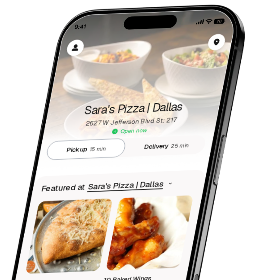 Sara's Pizza | Dallas app preview