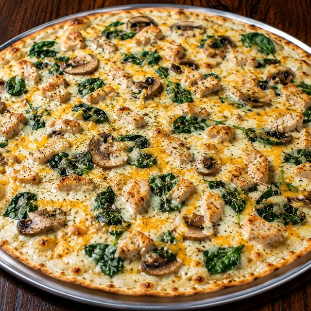Sara's Alfredo Pizza.